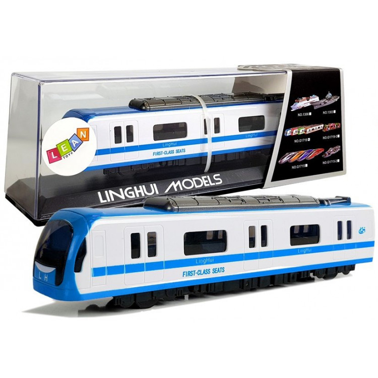 Vlak na naťahovanie, so zvukom a svetlami - modrý